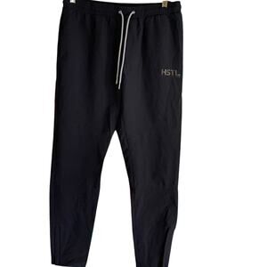 HSTL. Made Dark Navy Blue Joggers Drawstring Waist Zippers at Ankles Small